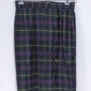 Vintage Plaid Skirt, Bianca, Mid-Length, Size 12